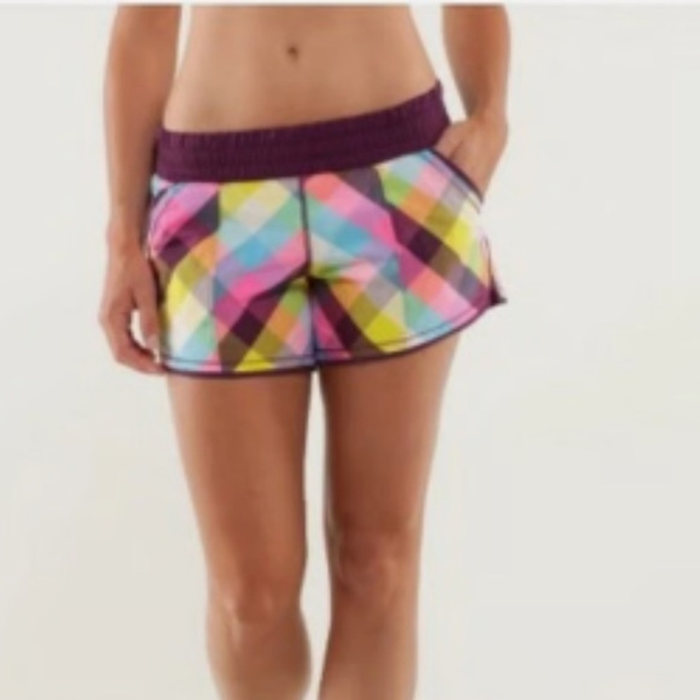 lululemon athletica Shake & Break Short 4” Seam Multicolor Plaid Athletic Shorts
